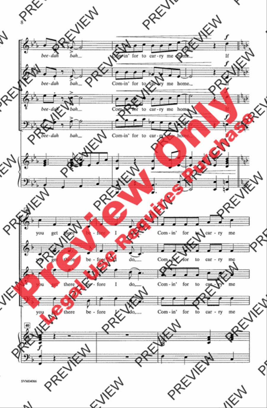 Swing Low, Sweet Chariot 4-Part scores gallery preview page 8