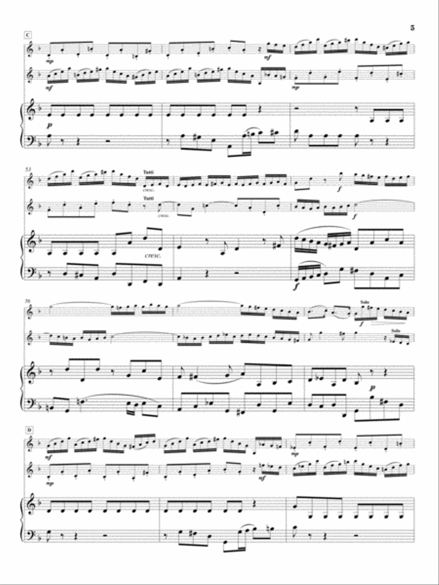 Johann Sebastian Bach: Concerto for Two Violins and Piano, in D minor Violin scores gallery preview page 6