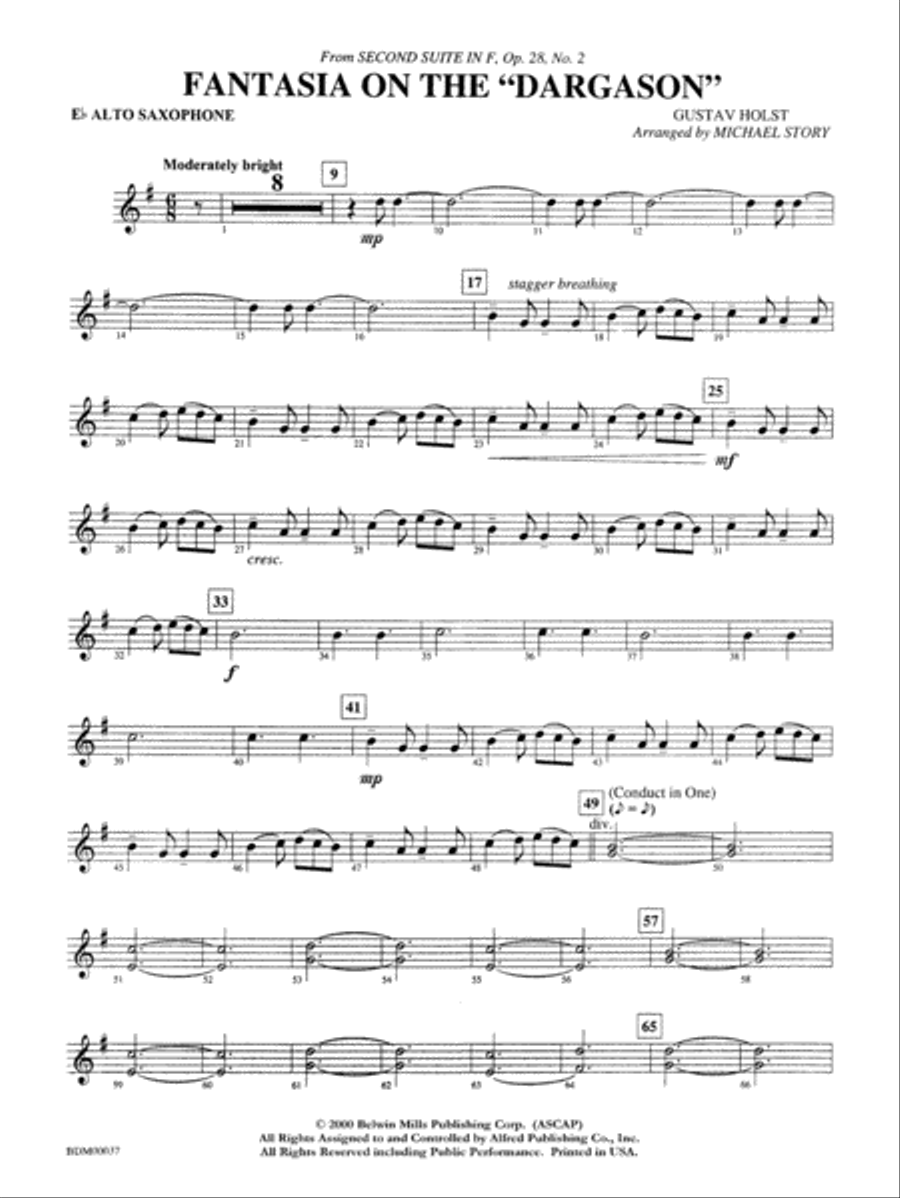 Fantasia for alto saxophone top