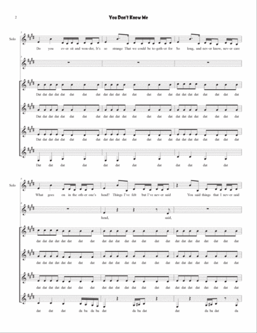 You Don't Know Me You Don't Know Me SSAA scores gallery preview page 2