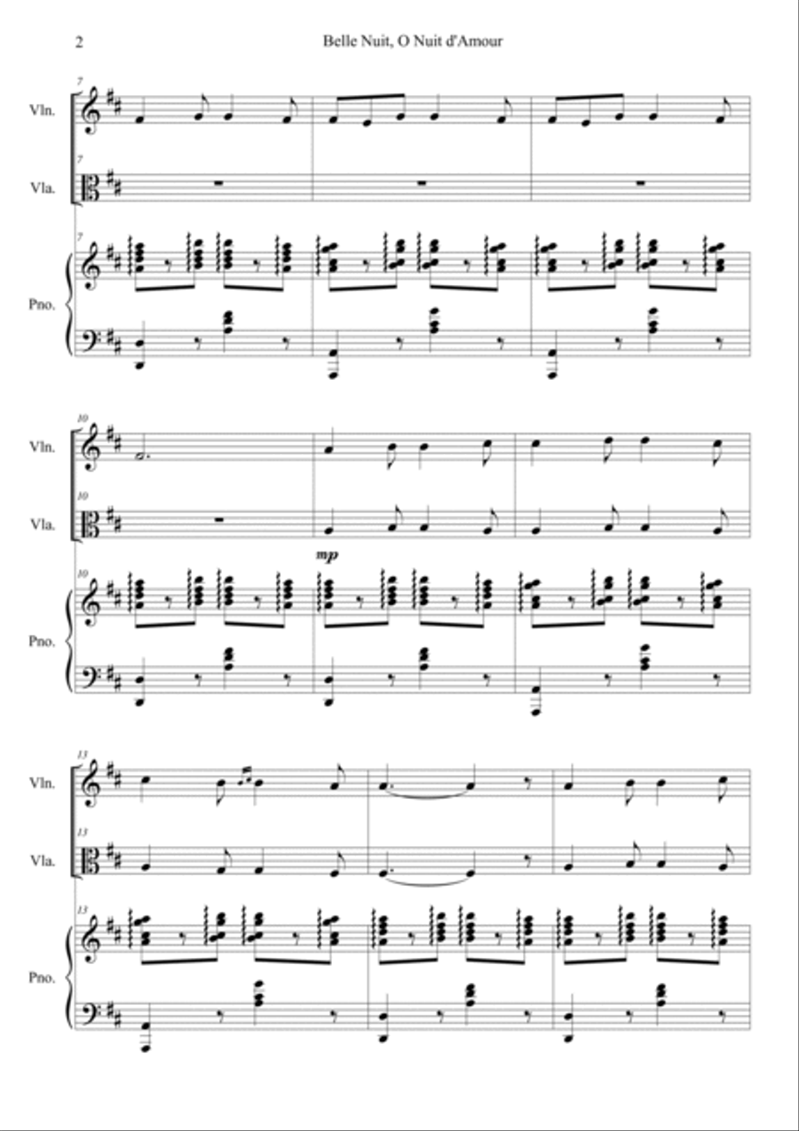 Belle Nuit o nuit d'amour Viola scores gallery preview page 2