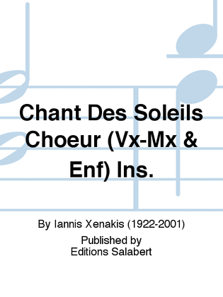 Chant Des Soleils Choeur (Vx-Mx & Enf) Ins.