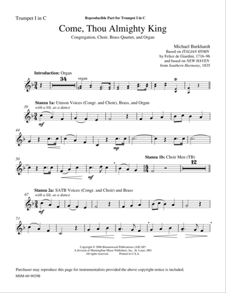 Come, Thou Almighty King Choir scores gallery preview page 3