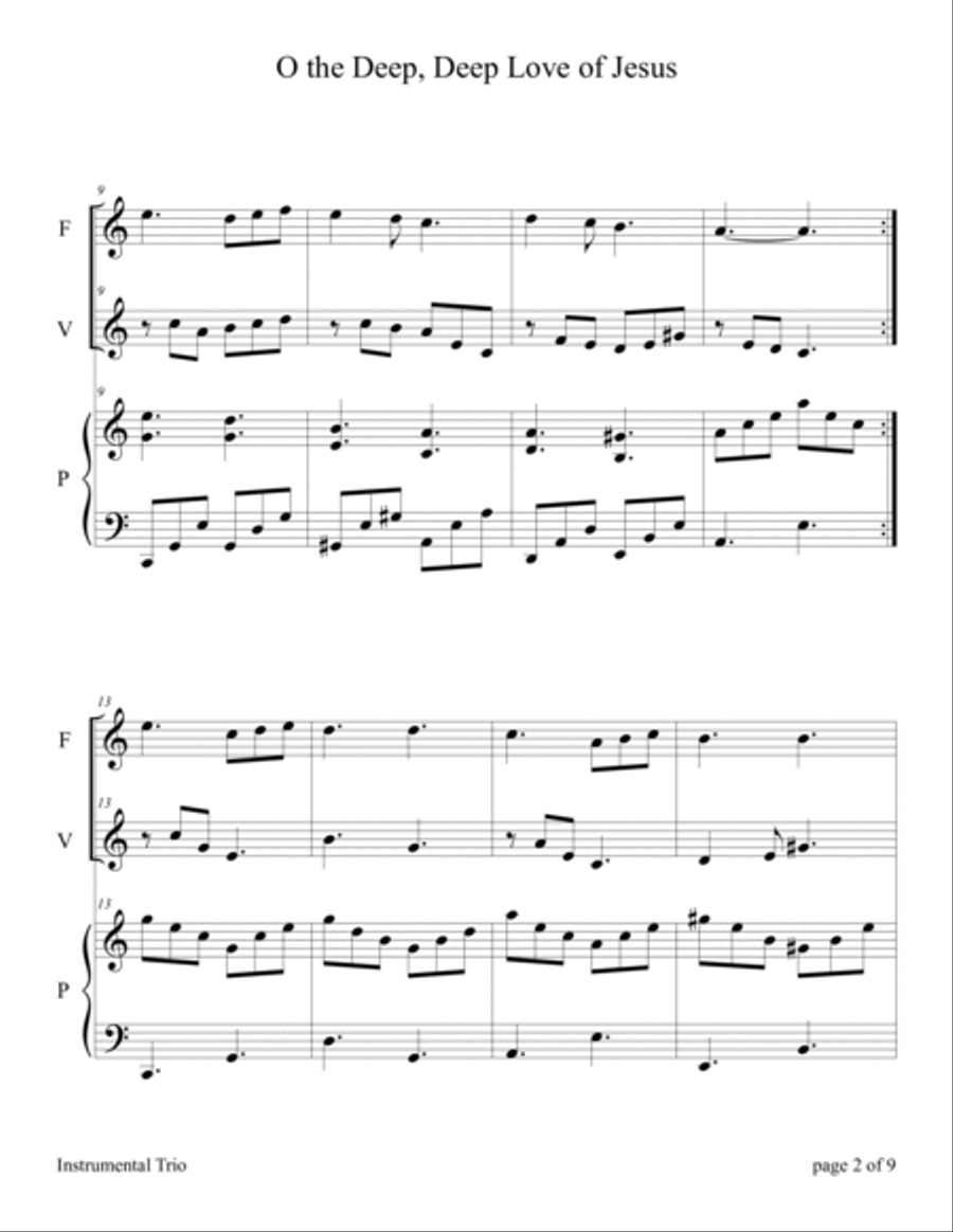 O the Deep, Deep Love of Jesus (for Flute and/or Violin Duet with Piano Accompaniment) image number null