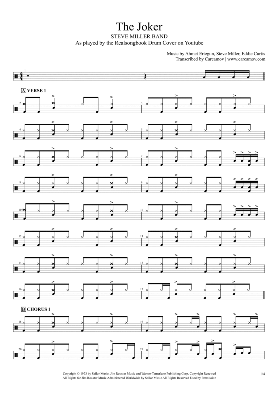 The Joker The Joker Drum Set scores gallery preview page 1