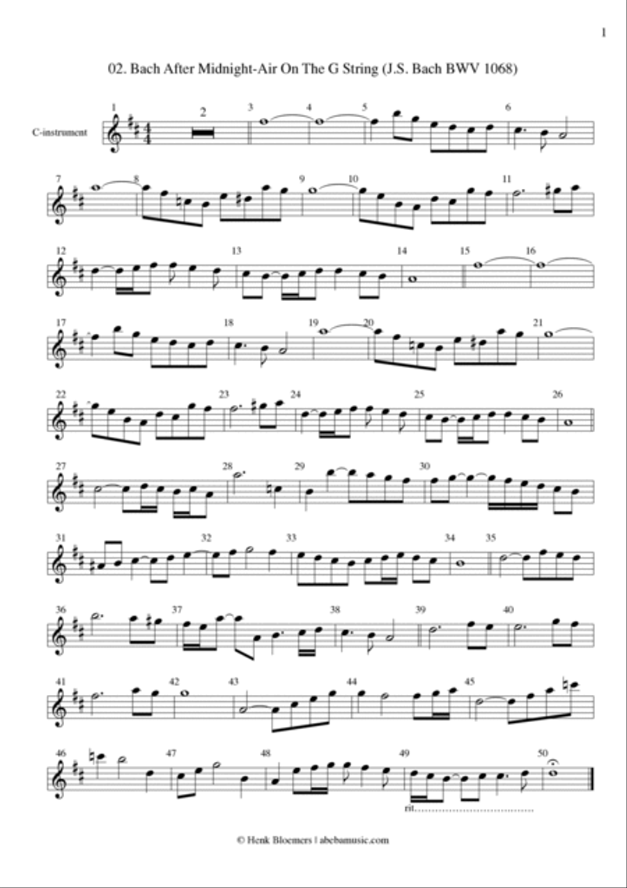 Air on the G String from Bach BWV 1068 Small Ensemble scores gallery preview page 3