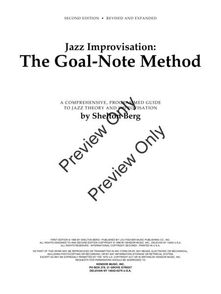 Jazz Improvisation: The Goal-Note Method (Text with MP3s) image number null