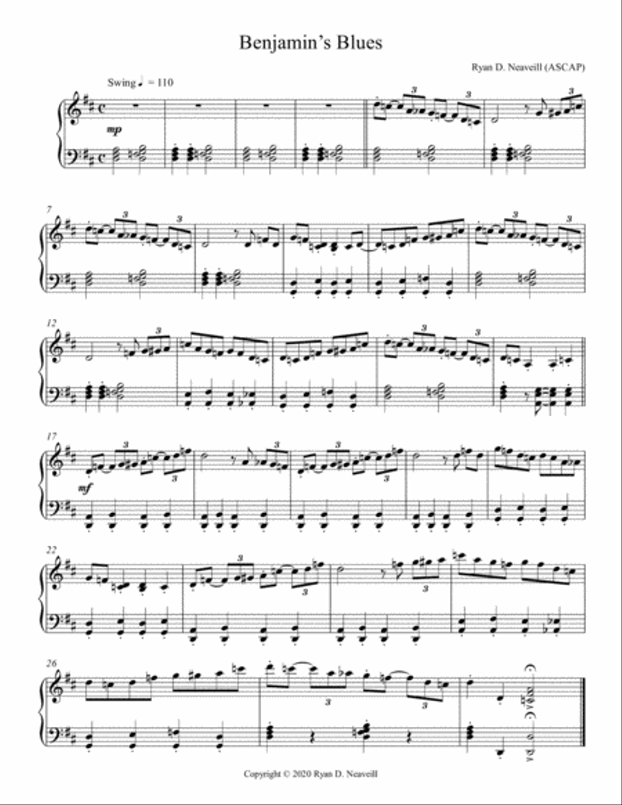 Benjamin’s Blues Benjamin’s Blues Piano Method scores gallery preview page 1