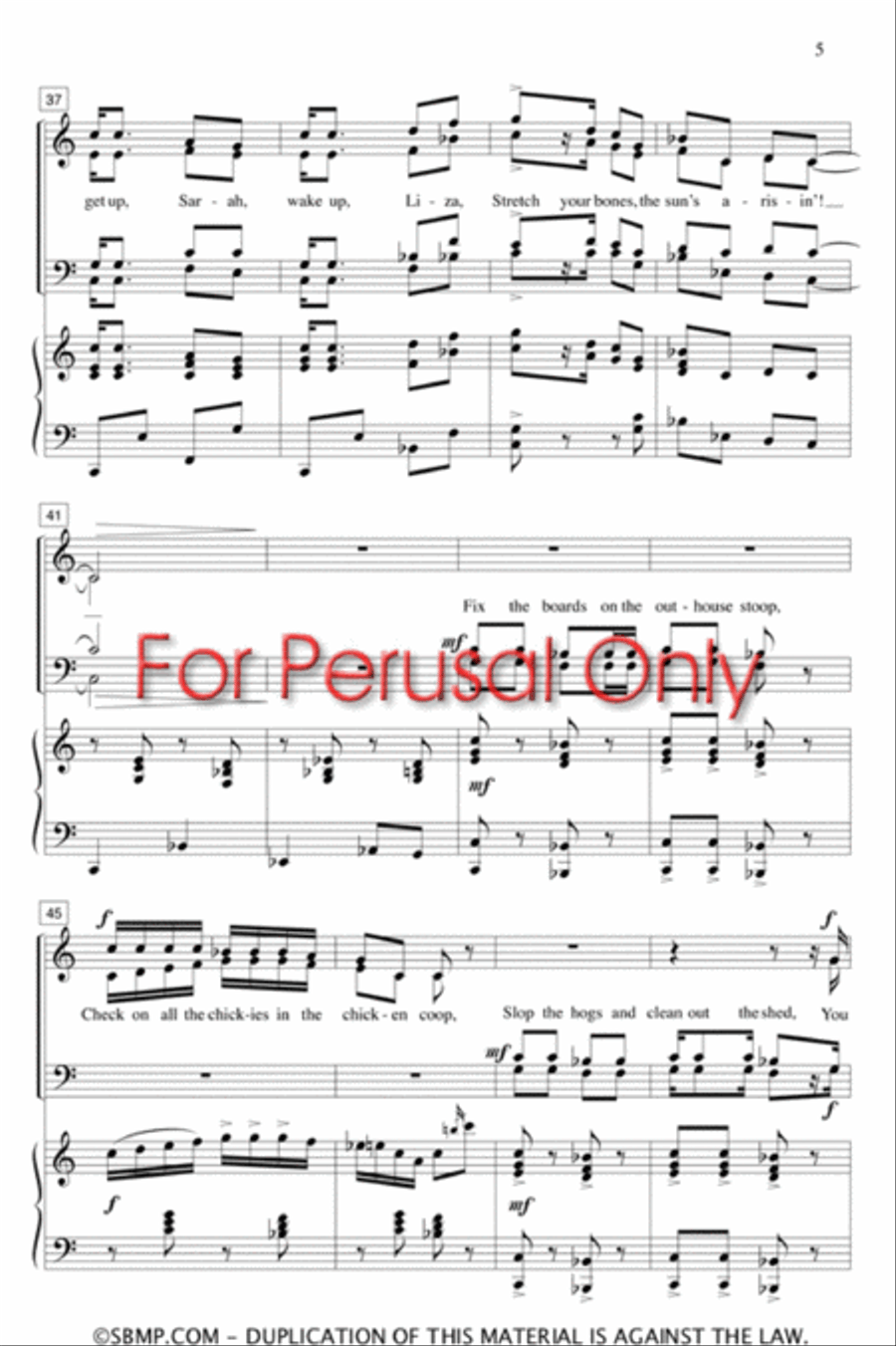 Sun's A-Risin' - SATB Octavo 4-Part scores gallery preview page 5