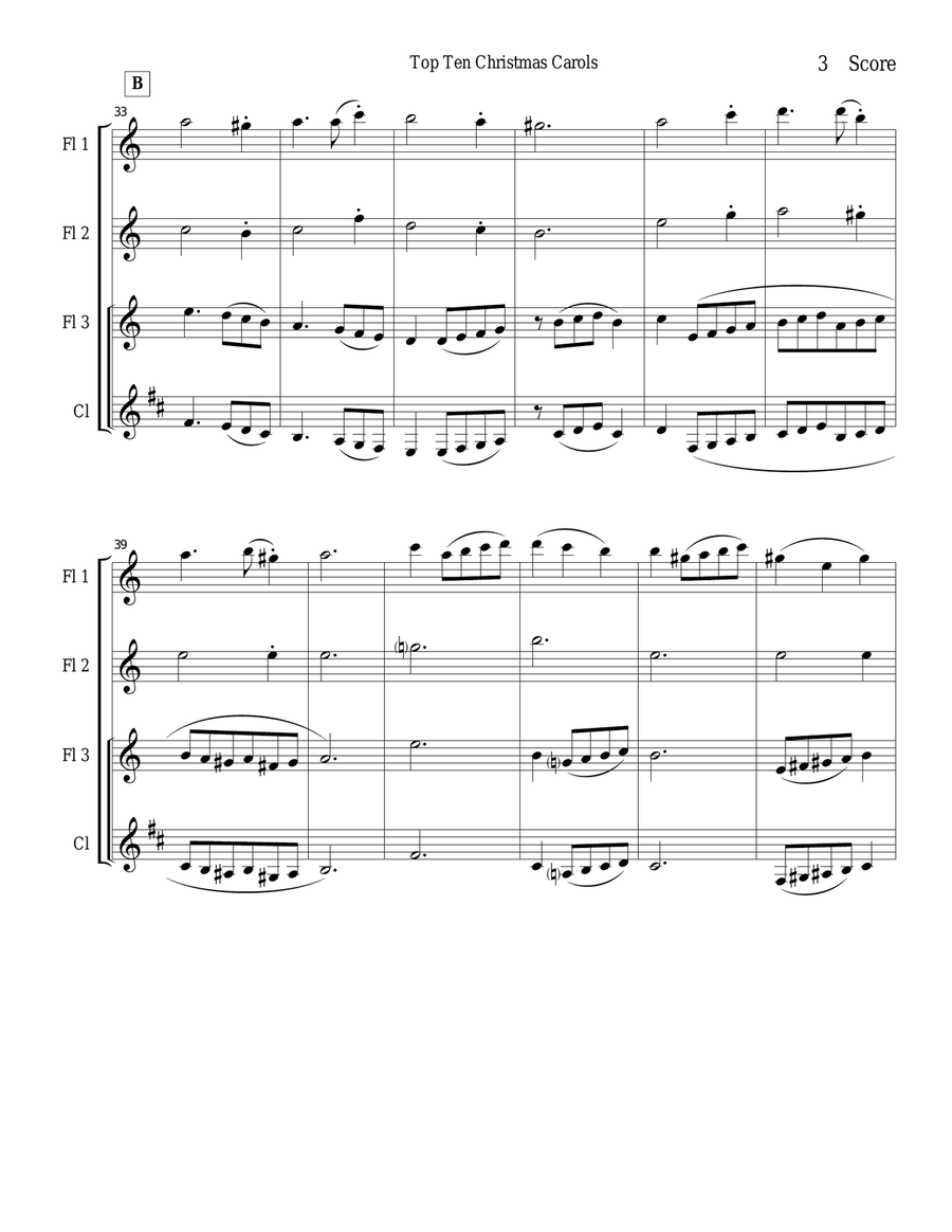 Coventry Carol for Woodwind Trio Woodwind Trio scores gallery preview page 3