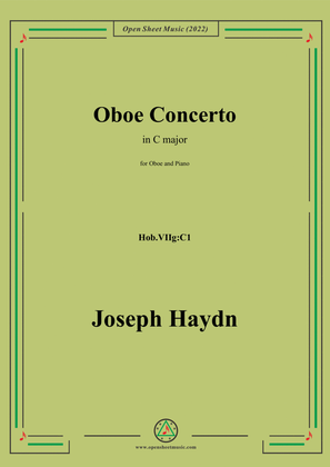 Book cover for Haydn-Oboe Concerto,in C major,Hob.VIIg:C1,for Oboe and Piano