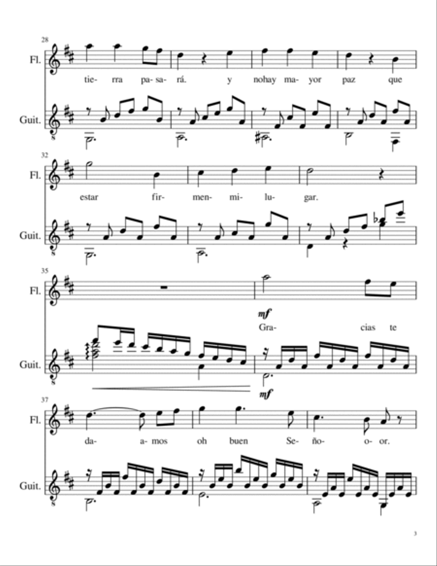 Gracias te Damos (We Thank You) Flute scores gallery preview page 3