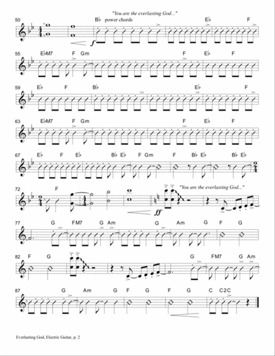 Everlasting God Guitar scores gallery preview page 3