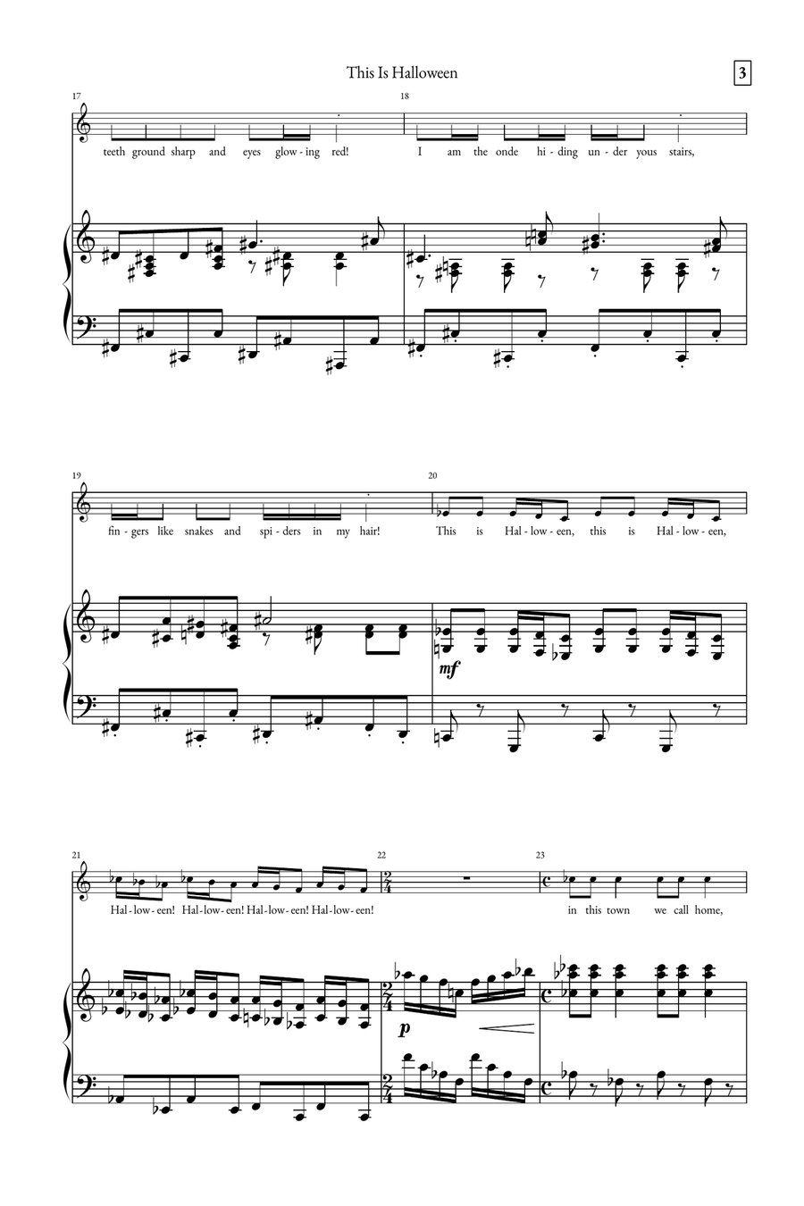 This Is Halloween Piano, Vocal scores gallery preview page 3