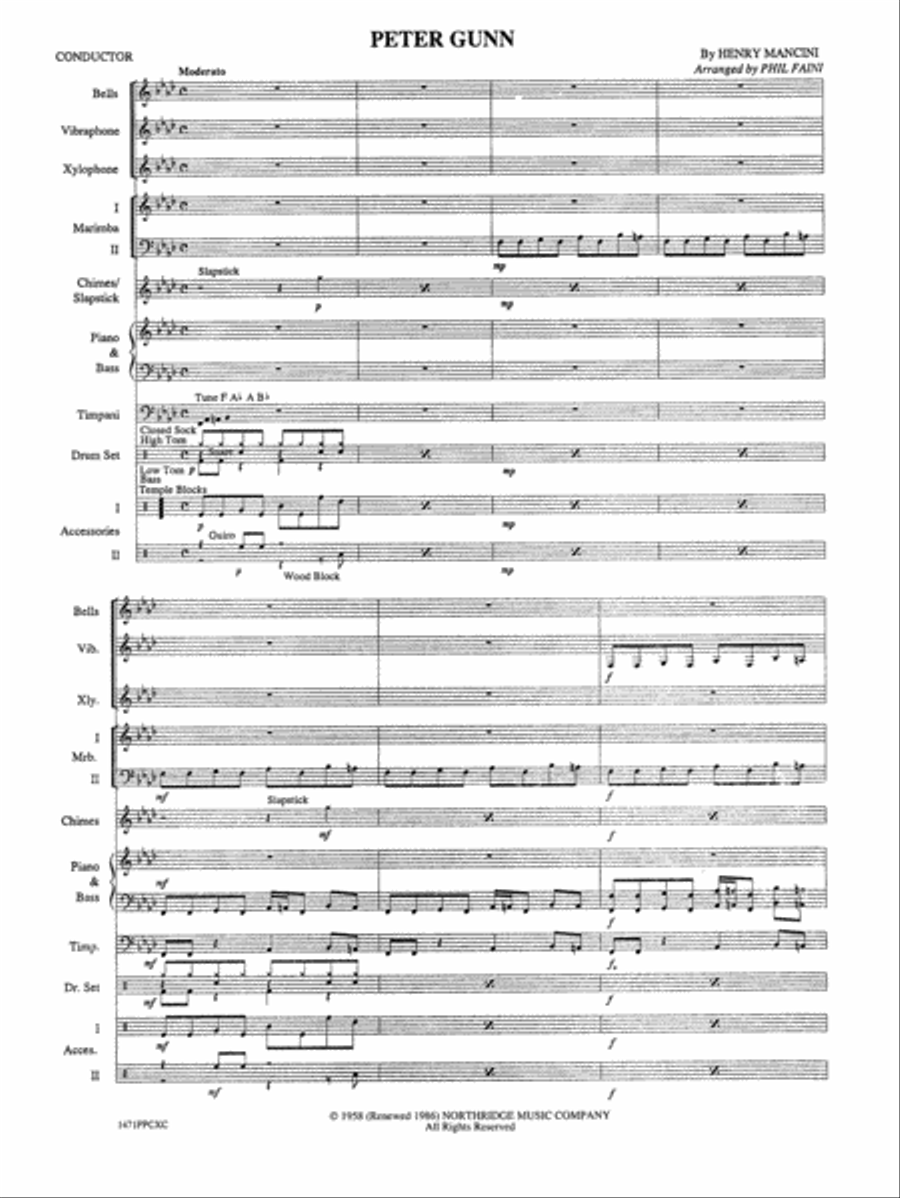 Peter Gunn: Score Percussion Ensemble scores gallery preview page 3