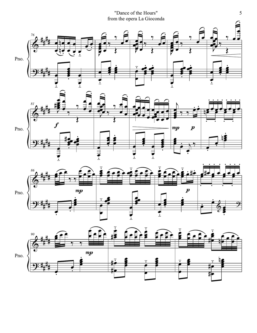 Dance of the Hours Piano Solo scores gallery preview page 6