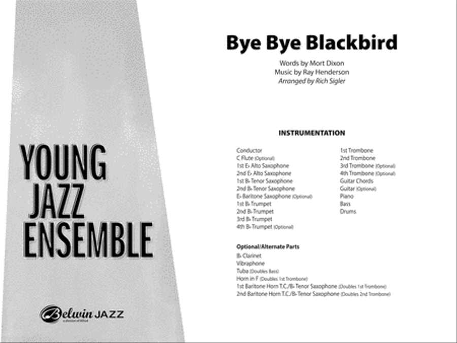 Bye Bye Blackbird: Score Jazz Ensemble scores gallery preview page 1
