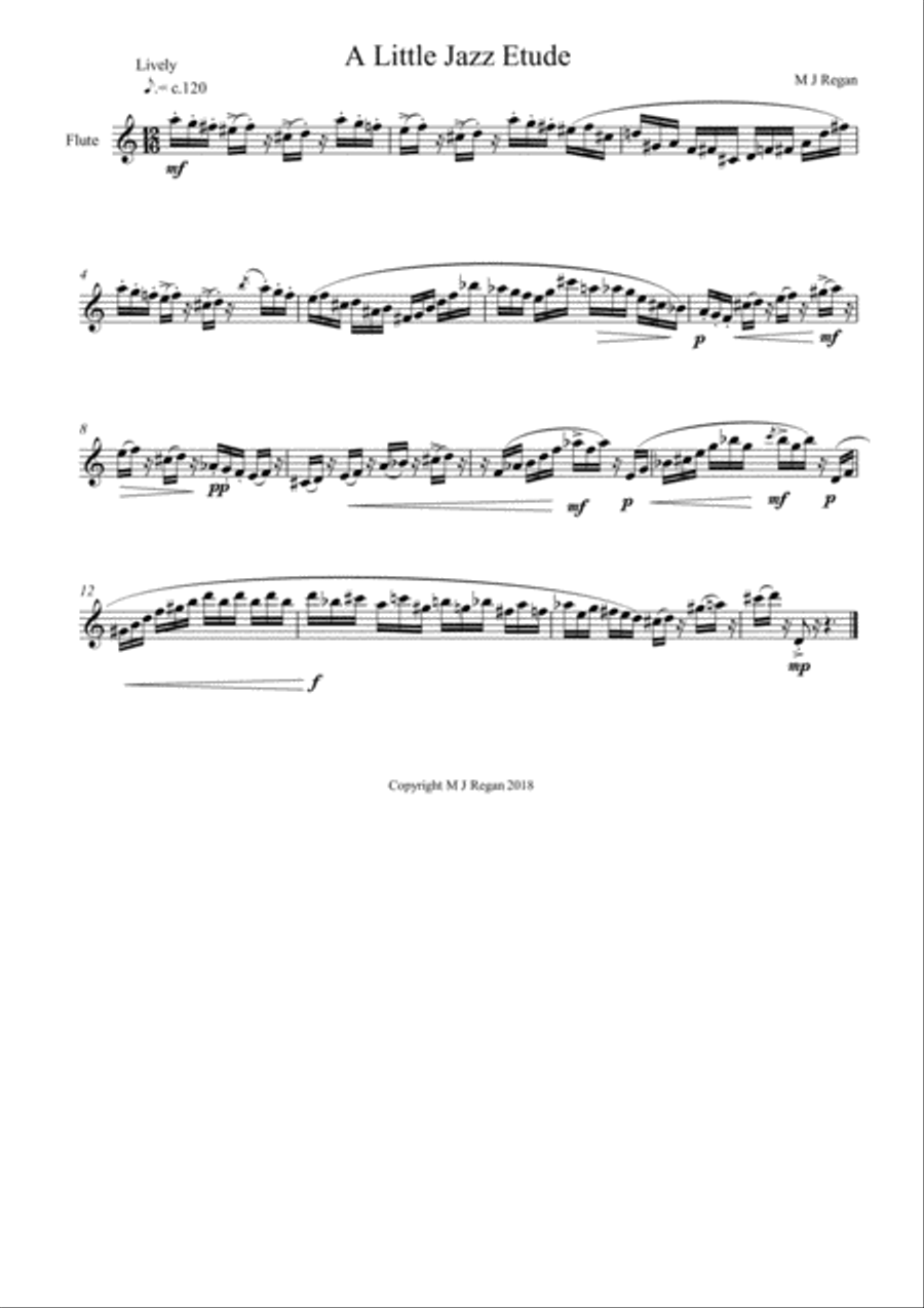 A Little Jazz Etude A Little Jazz Etude Flute Solo scores gallery preview page 1