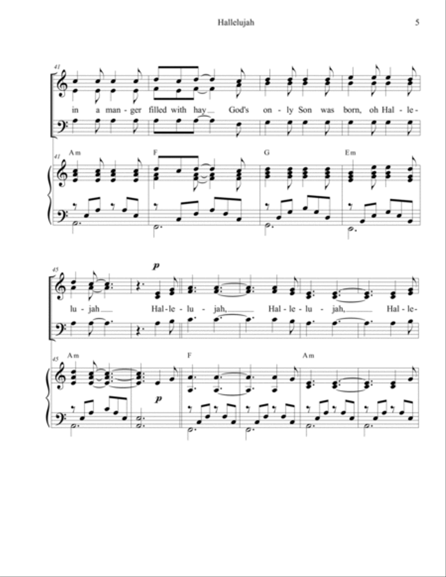 Hallelujah 3-Part scores gallery preview page 5