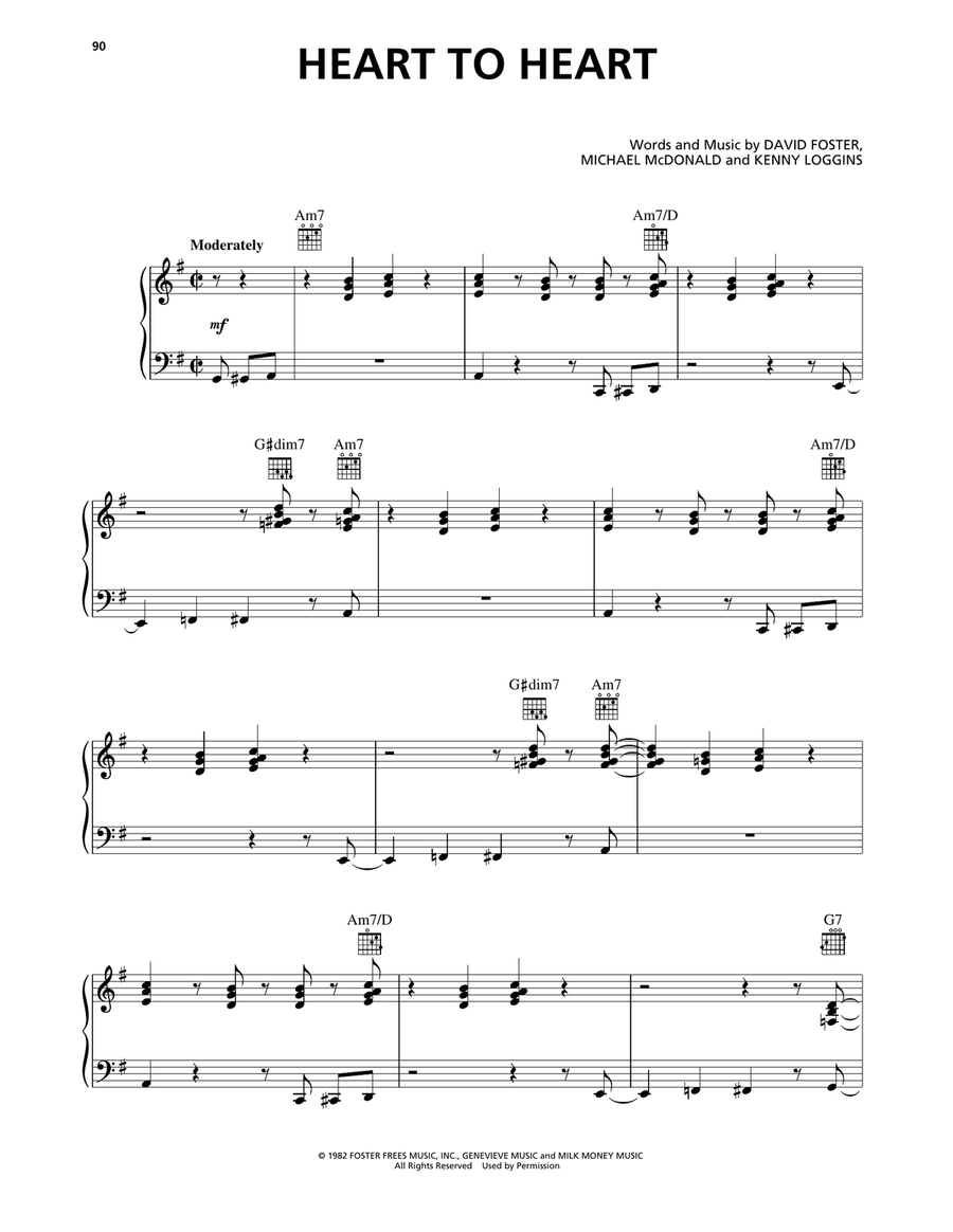Heart To Heart Piano, Vocal, Guitar scores gallery preview page 1