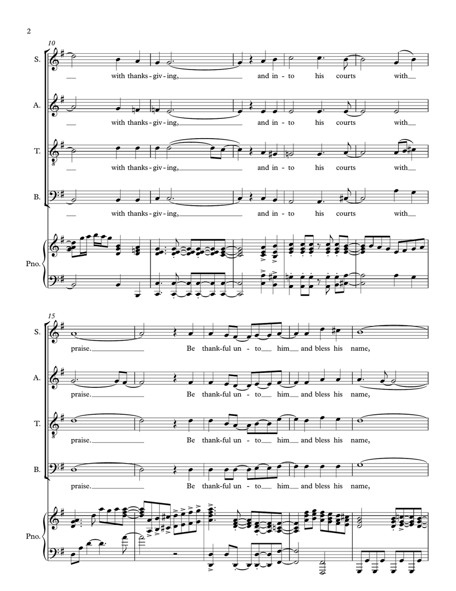 Enter His Gates With Thanksgiving - SATB 4-Part scores gallery preview page 2