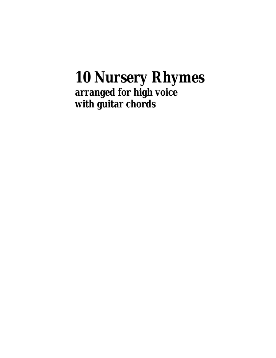 Ten nursery rhymes high voice, medium voice or low voice with guitar chords Acoustic Guitar scores gallery preview page 5