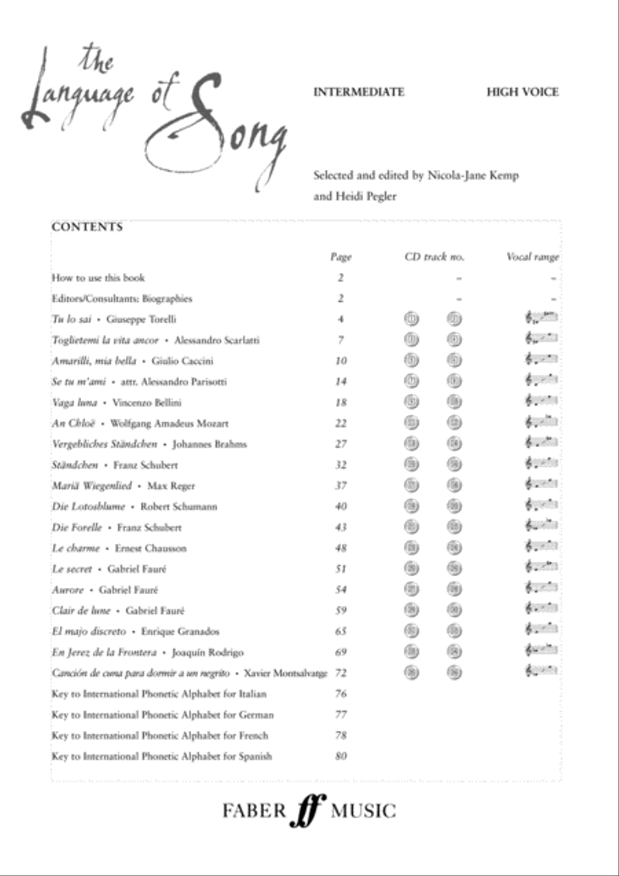 The Language of Song - Intermediate (High Voice)