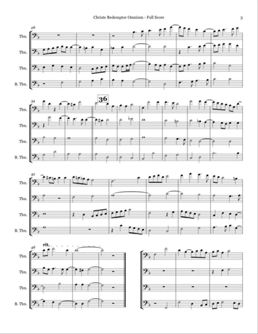 Christe Redemptor Omnium - Trombone Quartet Brass Quartet scores gallery preview page 3