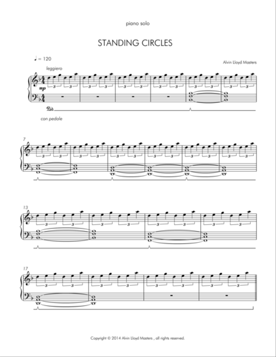 STANDING CIRCLES Piano Solo scores gallery preview page 1