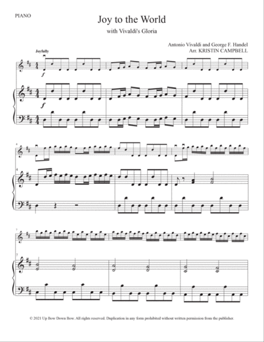 Joy To the World with Vivaldi's Gloria - Violin Solo Violin Solo scores gallery preview page 2