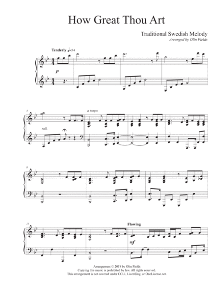 How Great Thou Art How Great Thou Art Piano Solo scores gallery preview page 1