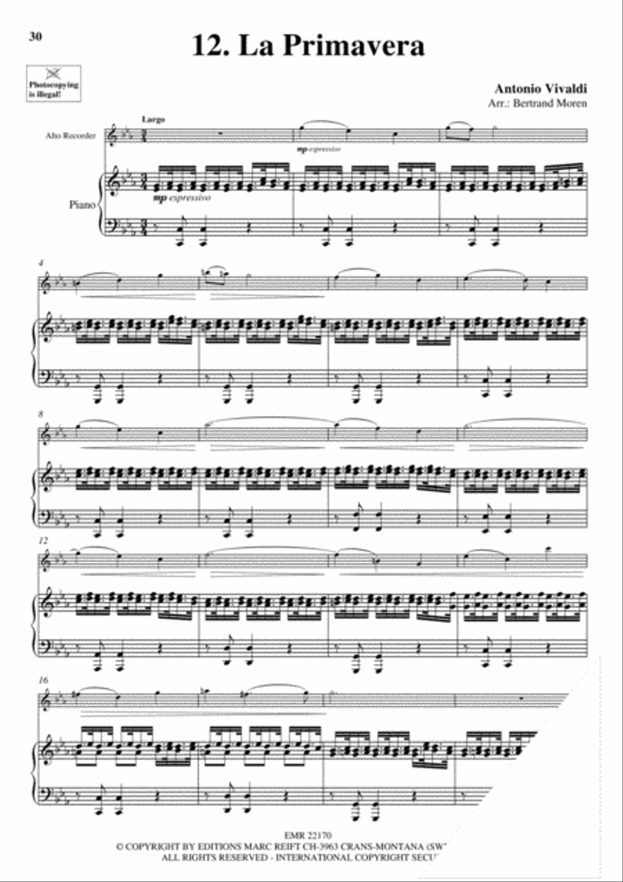20 Greatest Slow Melodies Alto Recorder scores gallery preview page 14