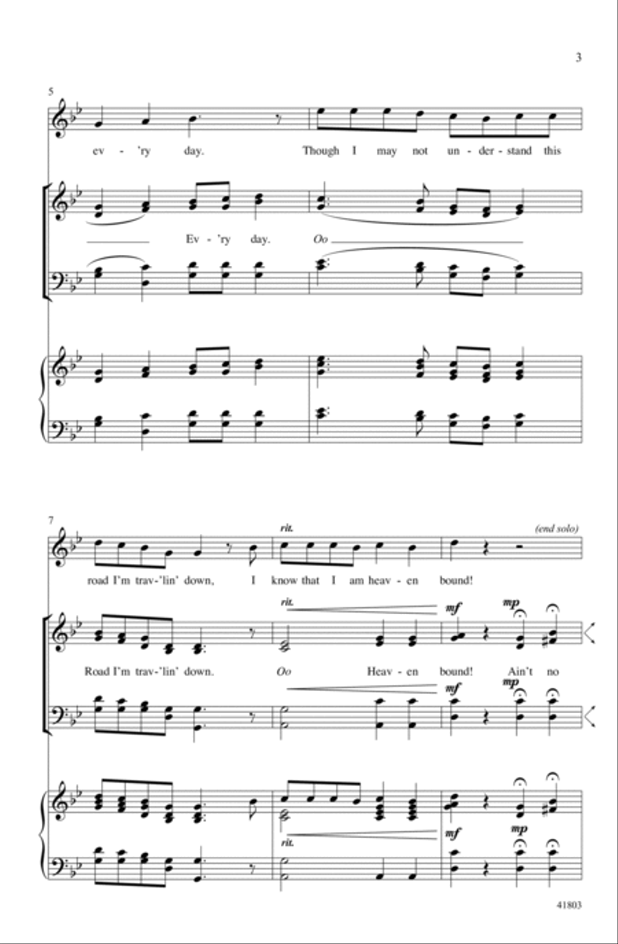 Ain't No Windin' in the Road A Cappella scores gallery preview page 2