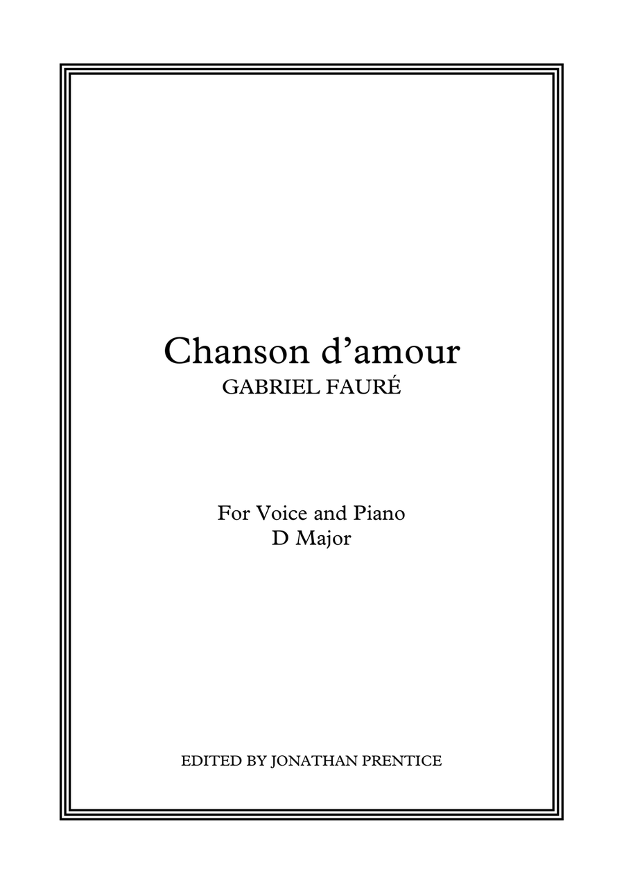 Chanson d'amour (D Major) Piano, Vocal scores gallery preview page 1