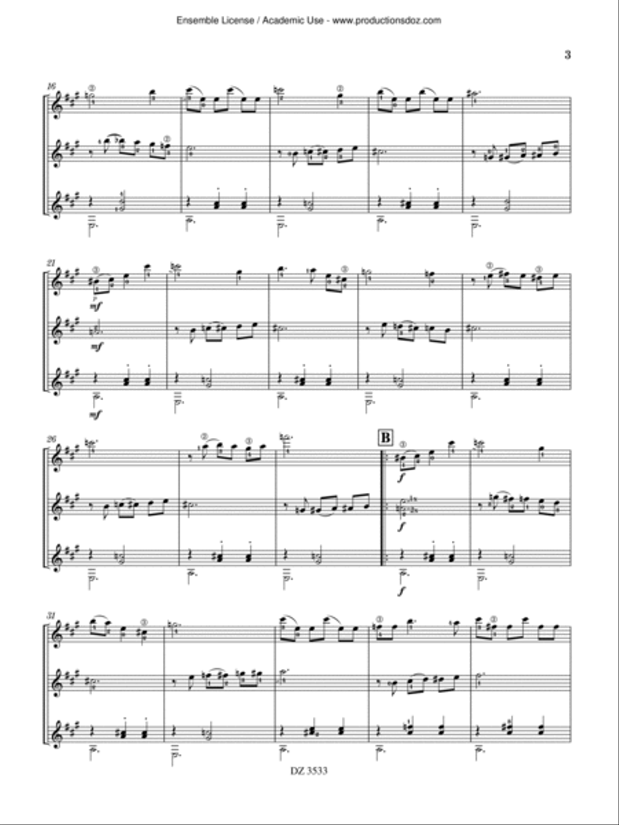 La valse des glings / La valse des regrets Guitar Ensemble scores gallery preview page 3