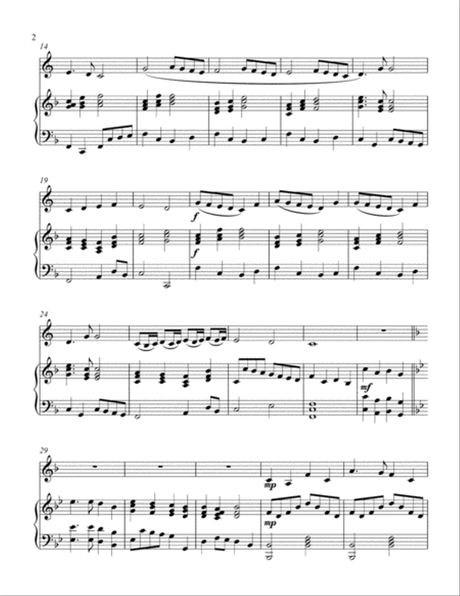 Angels Sing His Glory (treble F instrument solo) Horn scores gallery preview page 3