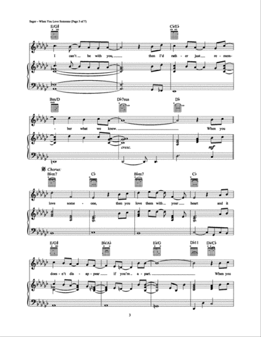 When You Love Someone Piano, Vocal, Guitar scores gallery preview page 3