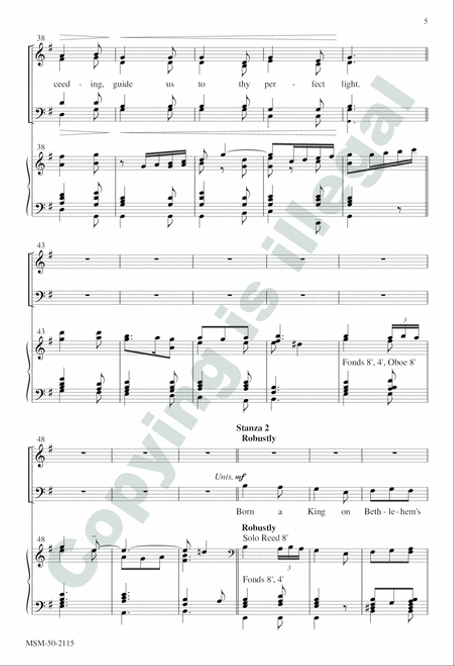 We Three Kings 4-Part scores gallery preview page 5