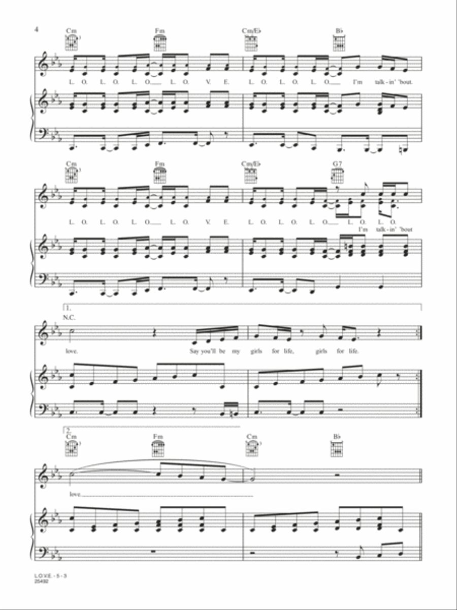 L.O.V.E. Piano, Vocal, Guitar scores gallery preview page 3