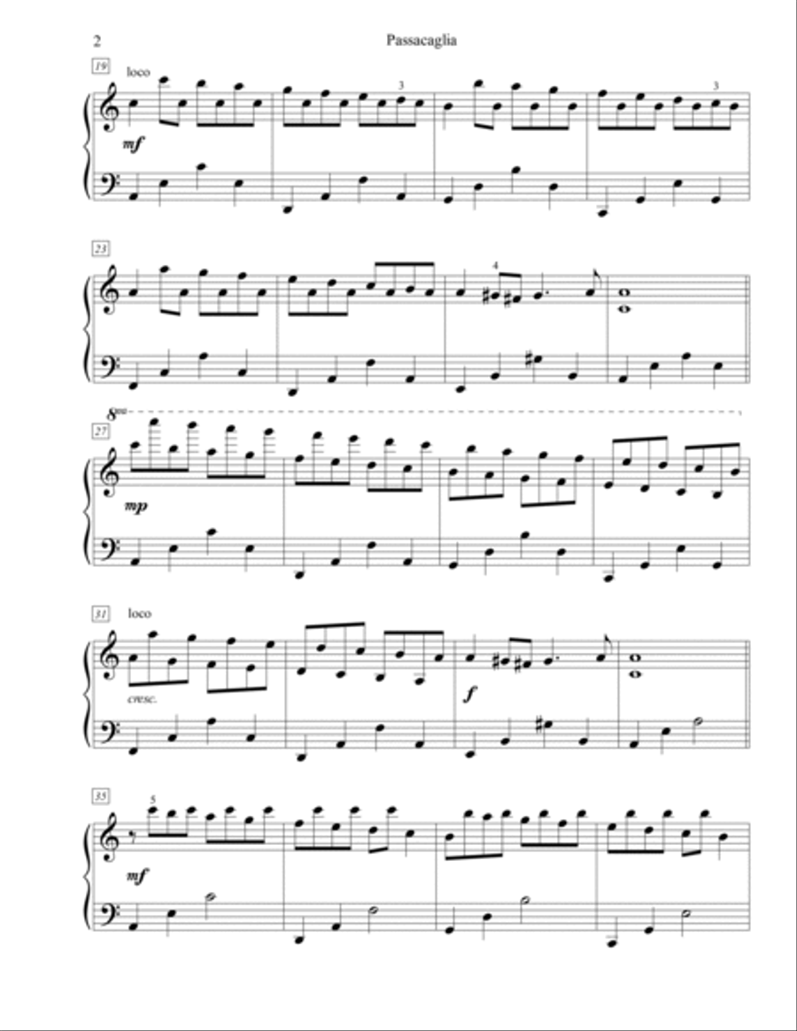 Passacaglia - intermediate piano Piano Solo scores gallery preview page 2