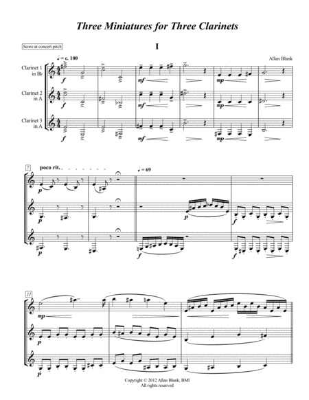 [Blank] Three Miniatures for Three Clarinets