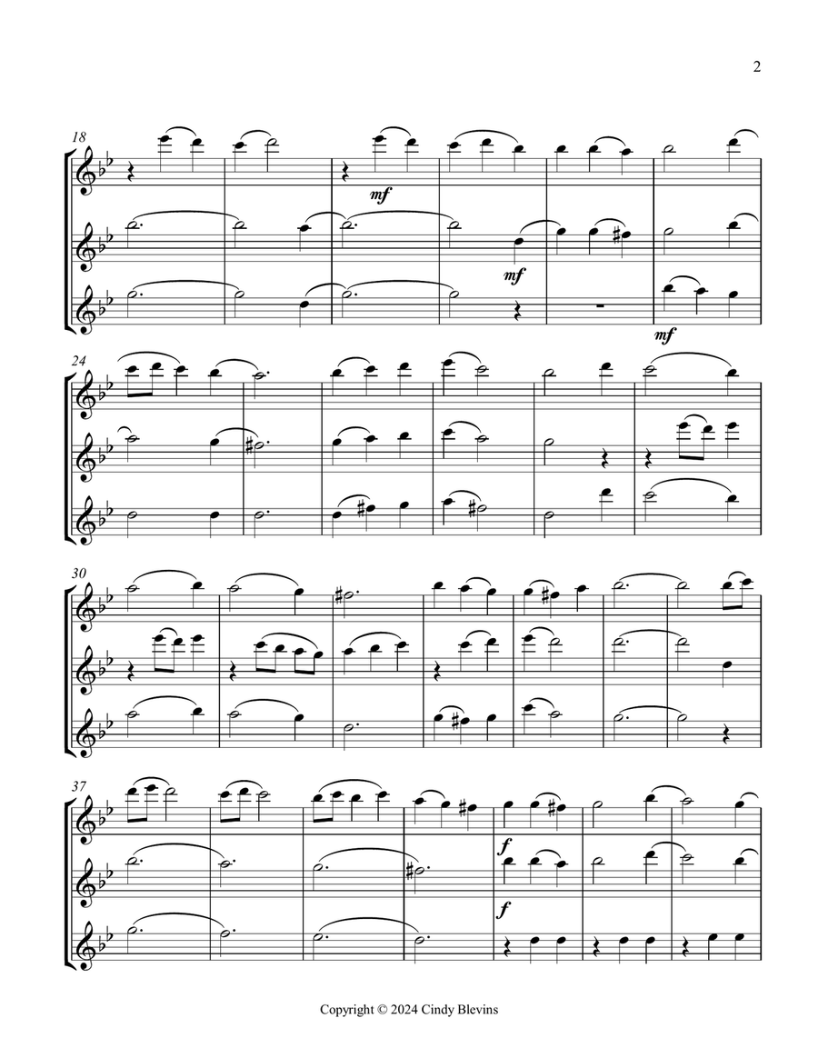 Coventry Carol, for Flute Trio Flute Trio scores gallery preview page 3