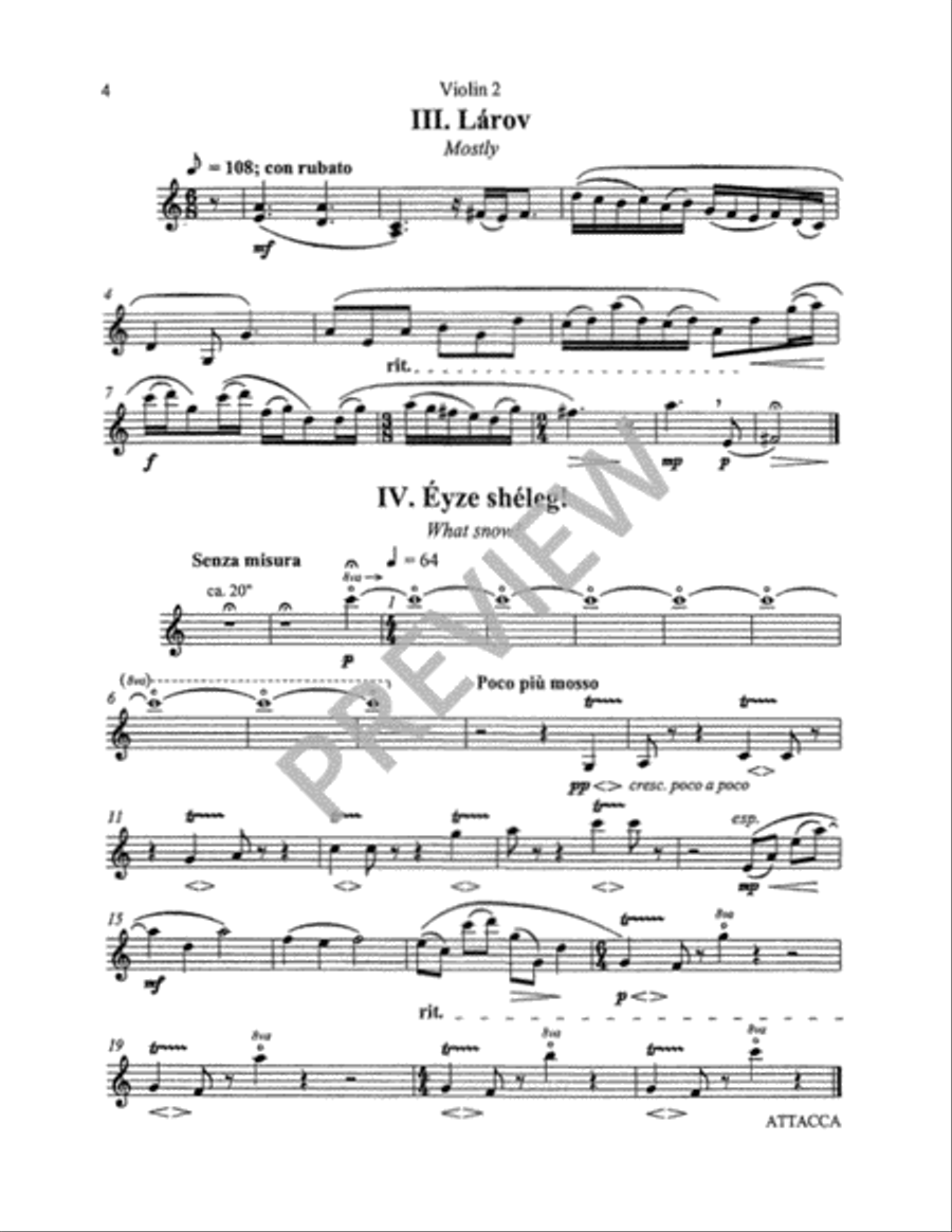 Five Hebrew Love Songs (String Parts) Choir scores gallery preview page 11