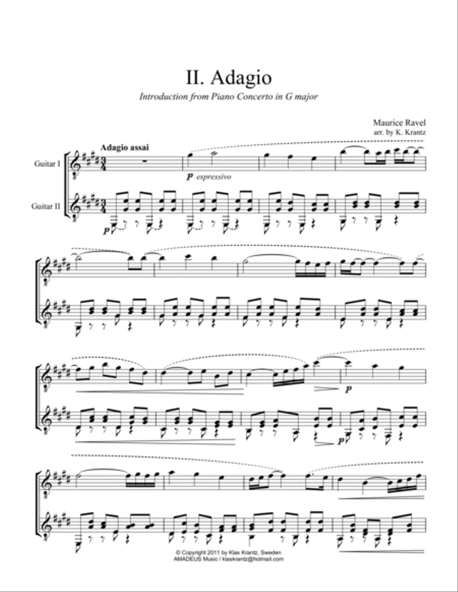 Adagio assai for guitar duo Acoustic Guitar scores gallery preview page 2