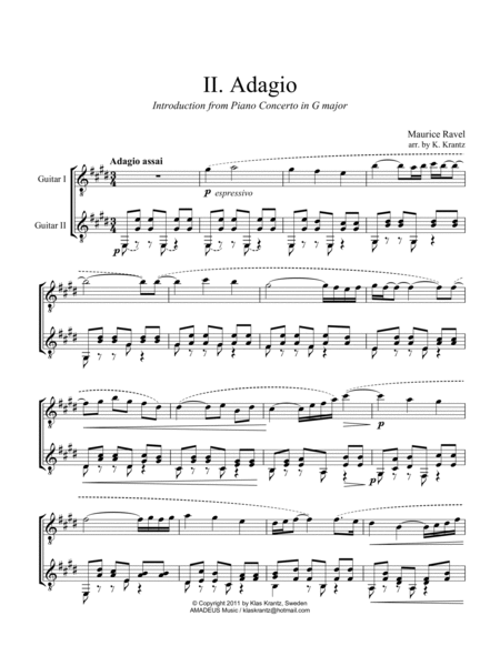 Adagio assai for guitar duo image number null