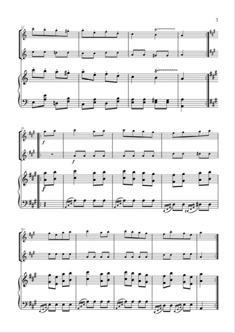 W. A. Mozart - Turkish March (Alla Turca) (for Oboe and Flute) Woodwind Duet scores gallery preview page 3