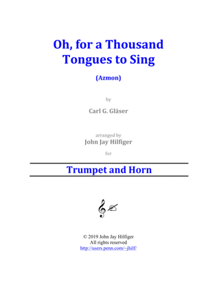 Book cover for Oh, for a Thousand Tongues to Sing for Trumpet and Horn