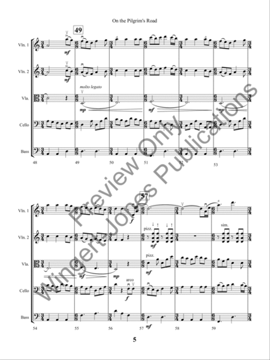 On the Pilgrim's Road String Orchestra scores gallery preview page 8
