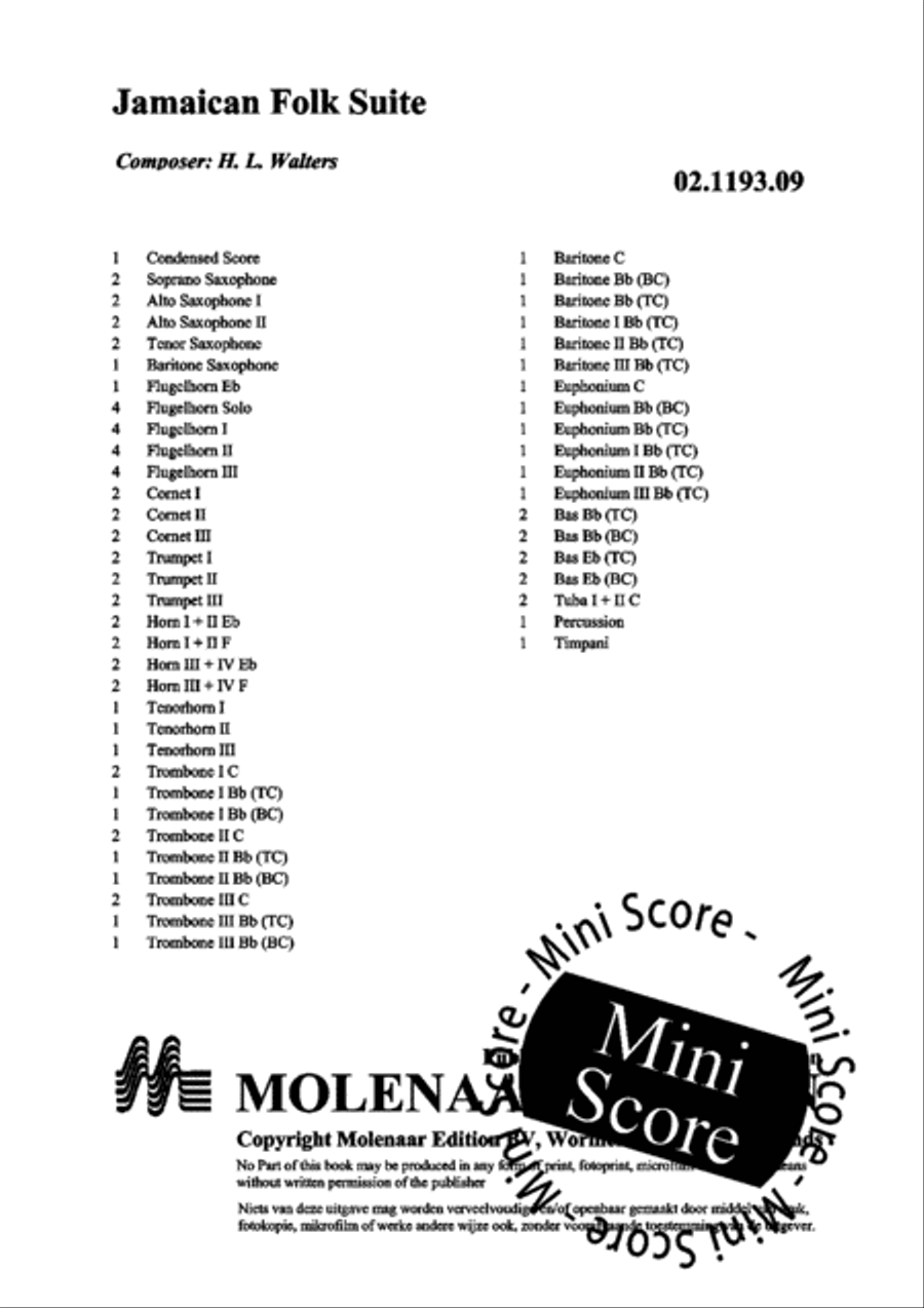 Jamaican Folk Suite Fanfare Band scores gallery preview page 4