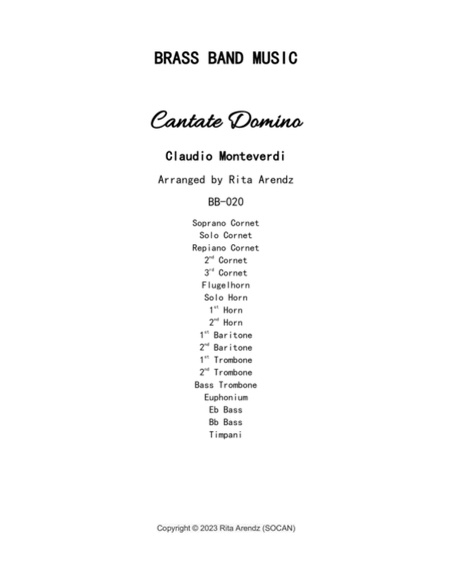 CANTATE DOMINO by Monteverdi (for Brass Band) image number null